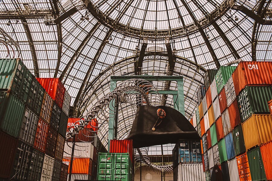 Inside the Grand Palais museum in Paris