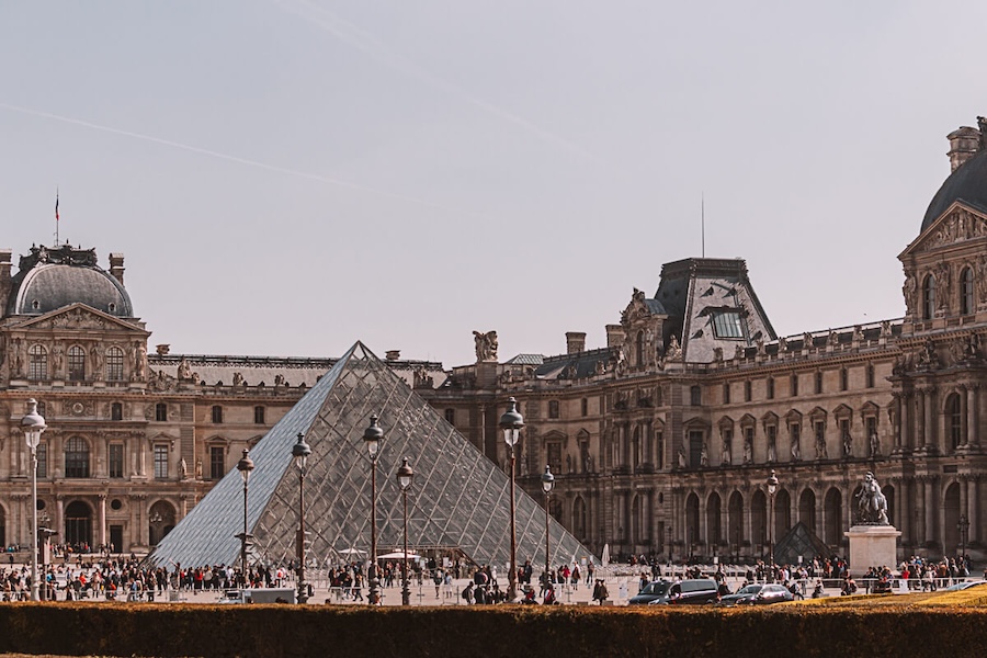 Outside the Louvre, one of the best museums in Paris