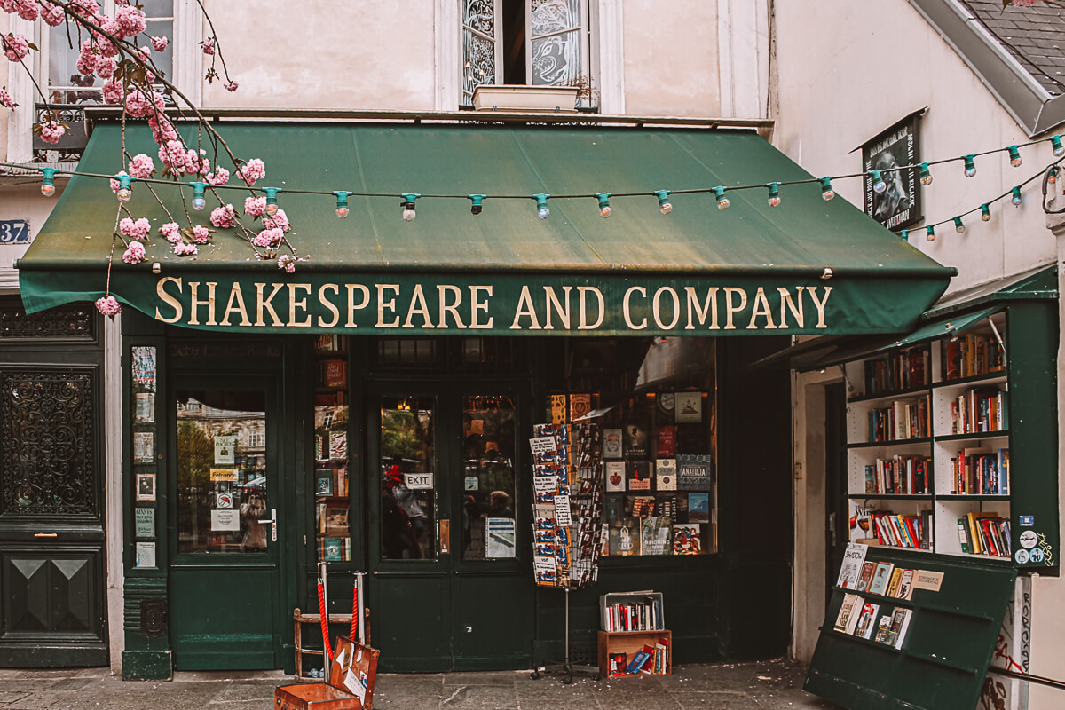 Outside of Shakespeare and Company in Paris