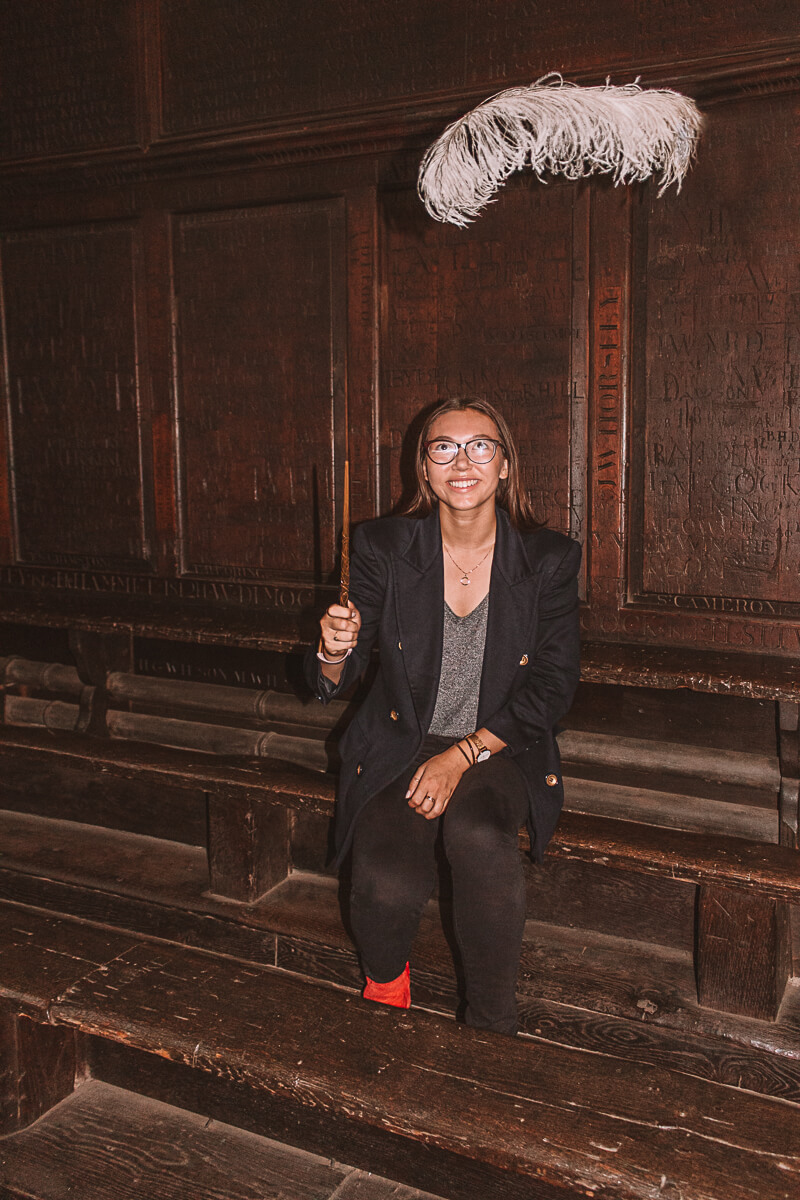 Inside the Four Form Room at Harrow School, which is the Charms Classroom in Harry Potter and the Philospher's Stone
