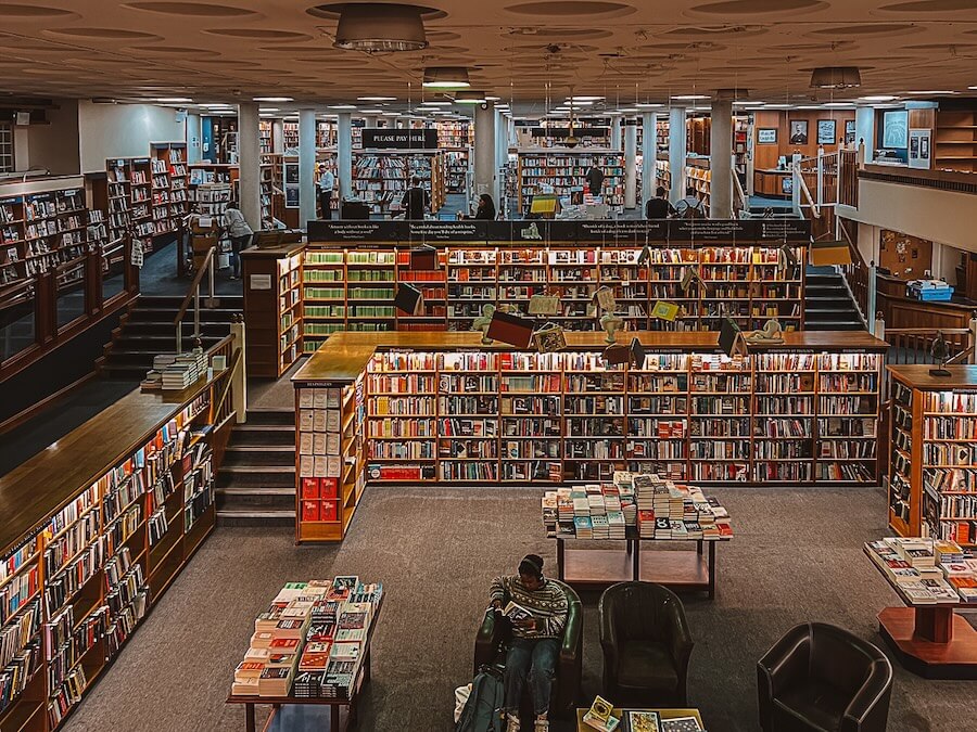 Inside the Norrington Room in Blackwells Bookshop in Oxford