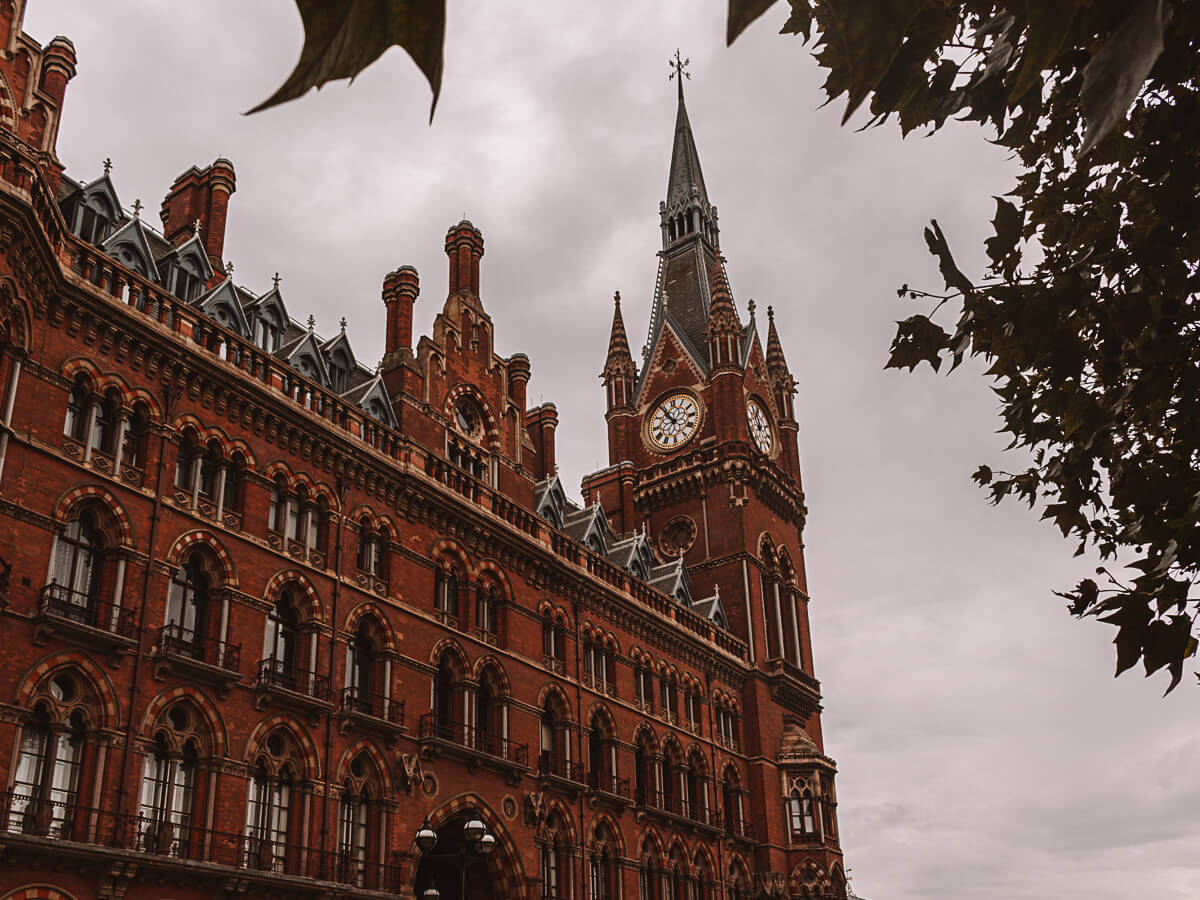 Outside St Pancras Station, an iconic Harry Potter film location in London