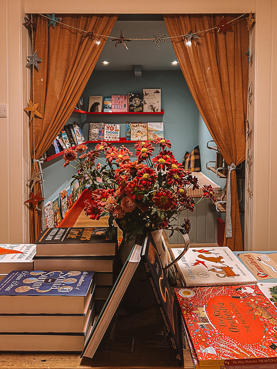 Inside Funny Weather Bookshop in Hampstead