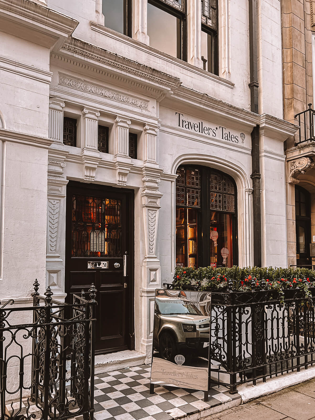 Outside Traveller's Tales in Marylebone - the newest travel bookshop in London